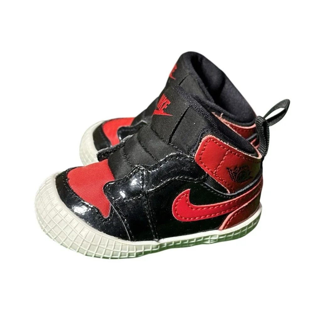 Nike Air‎ Jordan 1 Retro High Baby Bootie Patent Bred AT3745-063 Toddler 2C